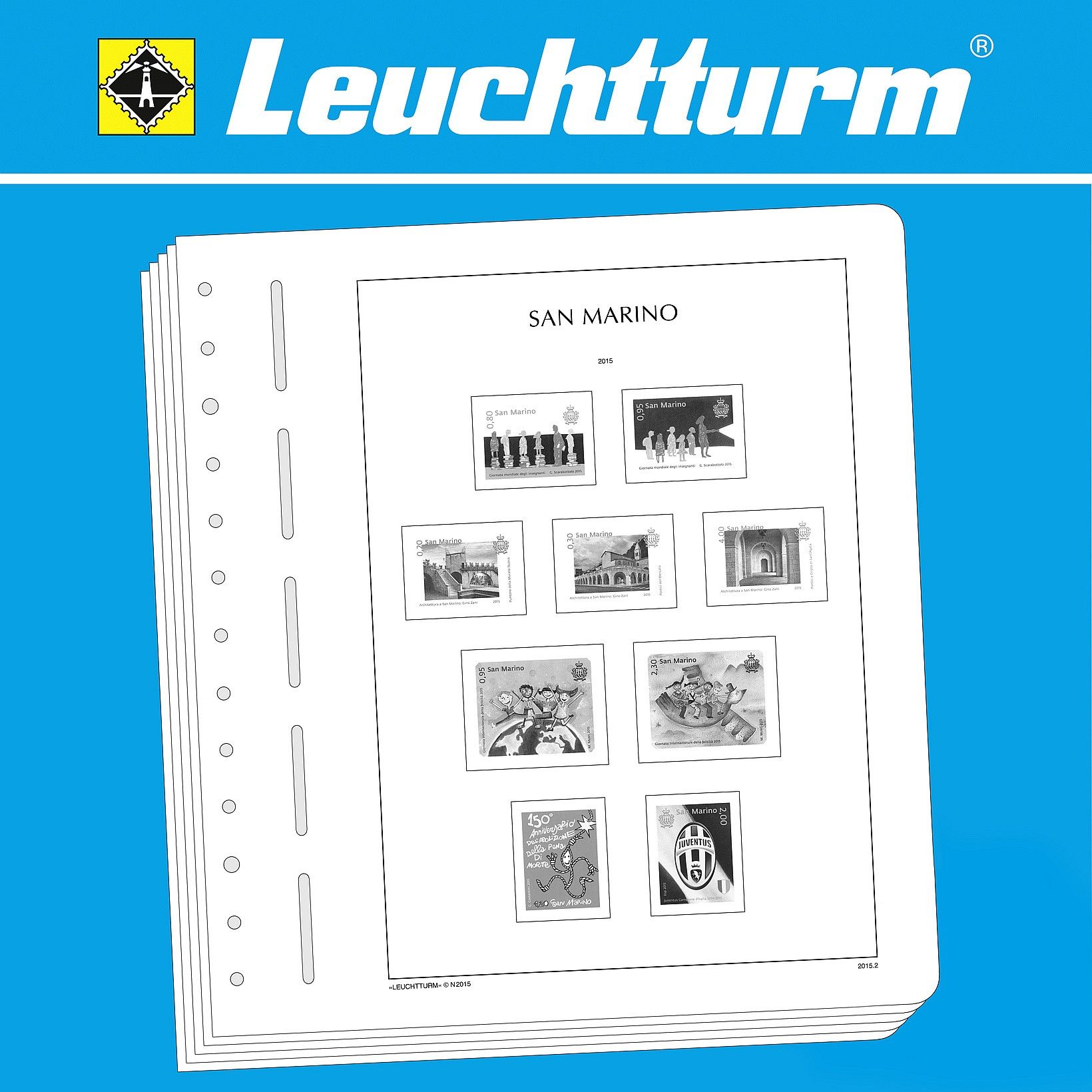 Albums pré imprimés Leuchtturm Saint-Marin pour collection de timbres.