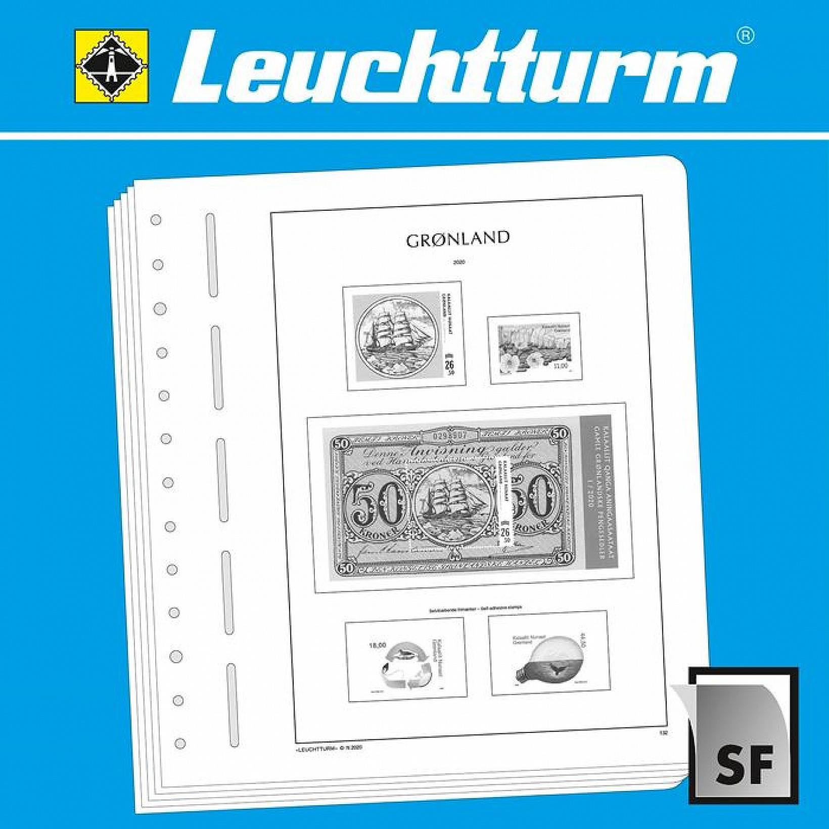 Albums pré imprimés Leuchtturm Groënland pour collection de timbres.