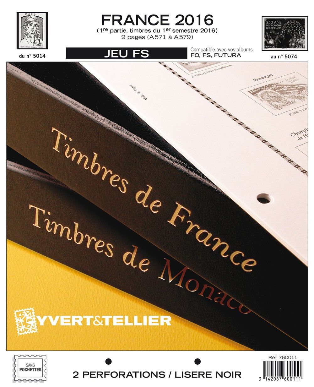 Albums philatéliques FS Yvert et Tellier pour le classement de timbres de France.