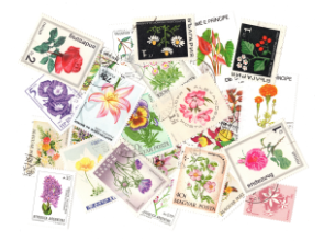 Pochettes de timbres thématique sur les fleurs, fruits sélectionnées avec soin pour compléter votre collection.