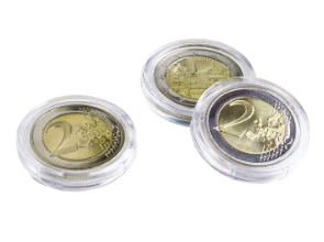 Capsules numismatiques rondes pour monnaies euro, 2 euros commémoratives, monnaies du monde.