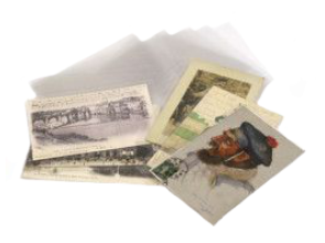 Pochettes plastiques transparentes pour cartes postales de collection